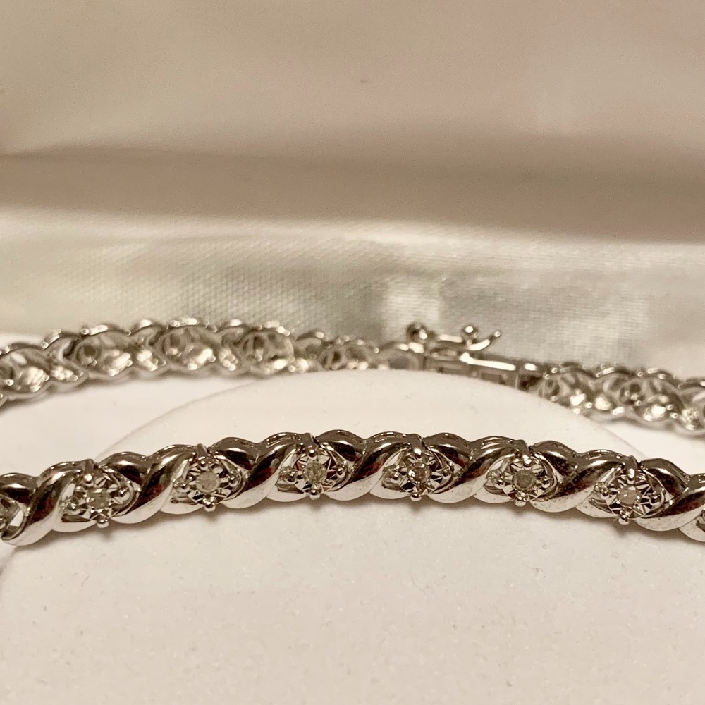 Sterling Silver Diamond Bracelet